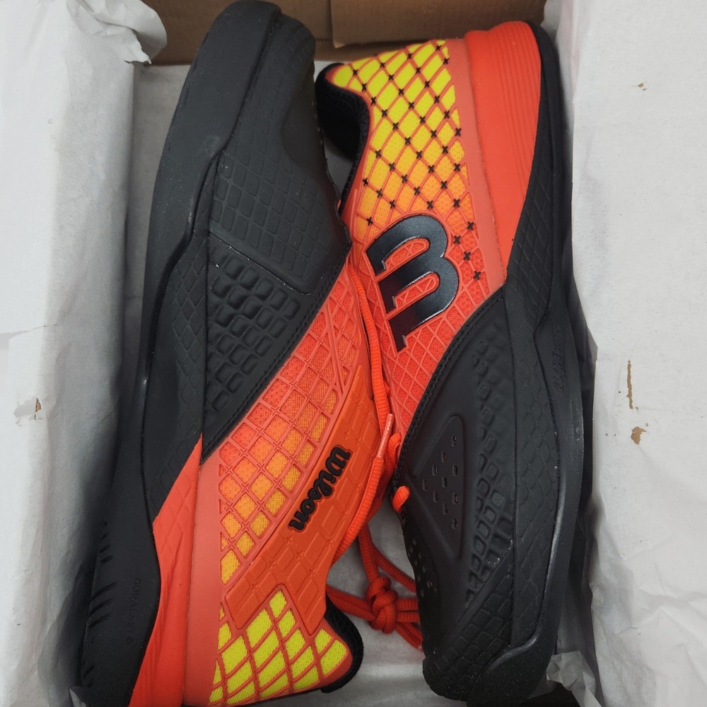 Wilson Rush Pro Glide Mens 12 Black Red Solar Lime Tennis Shoes WRS321220